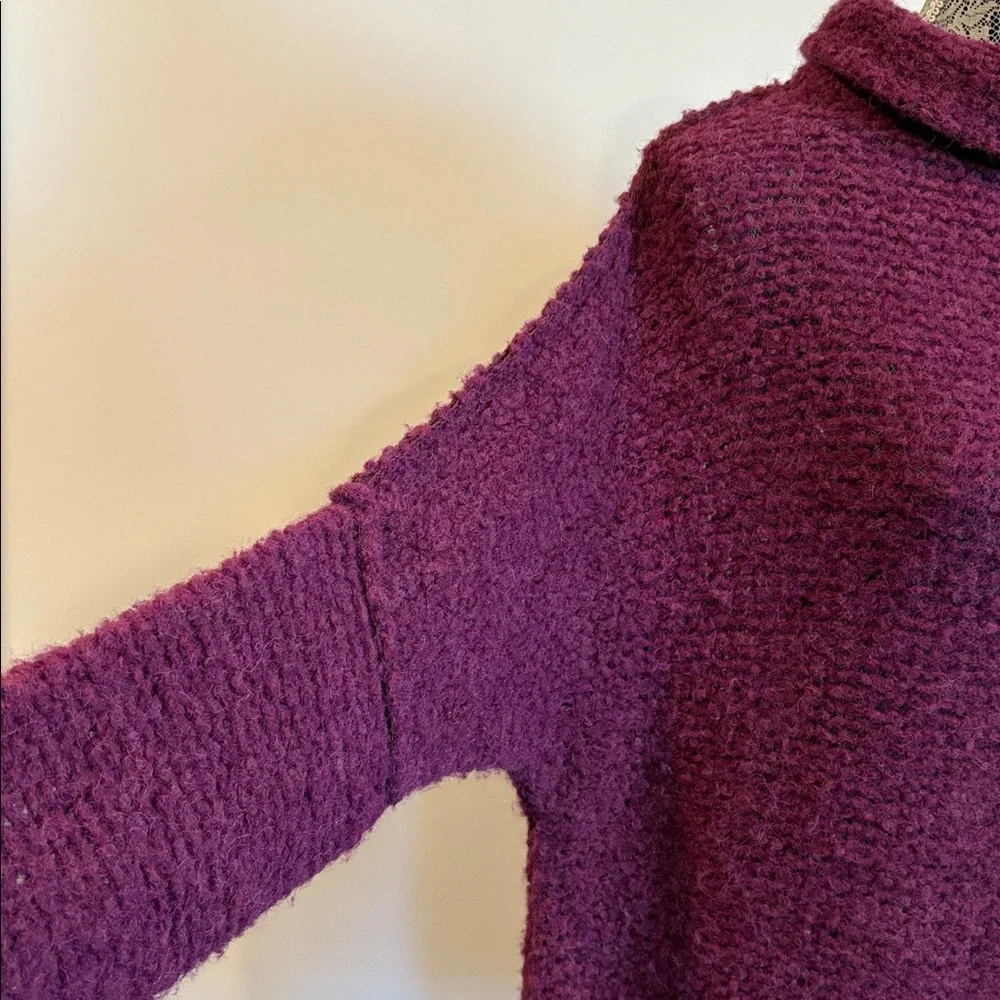 Free People She’s All That Alpaca Sweater Oversized Tunic Cowl Mock Neck XS